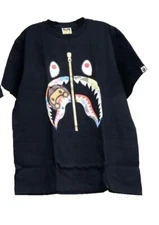 New BAPE Shark T-shirt Multicamo x Black A Bathing Ape Size XL Shirt Men's