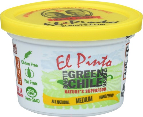 El Pinto Medium Chopped Roasted Hatch Green Chile Salsa - 4 Ounce (Pack of 12) - 第 2/3 張圖片