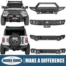 Hooke Road Off-Road Front Bumper/ Rear Bumper w/Light For 2021-2025 Ford Bronco