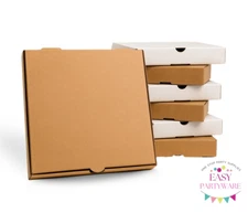 Plain Pizza Boxes, Takeaway Pizza Box, Brown & White 7 - 16 inch Packaging Boxes