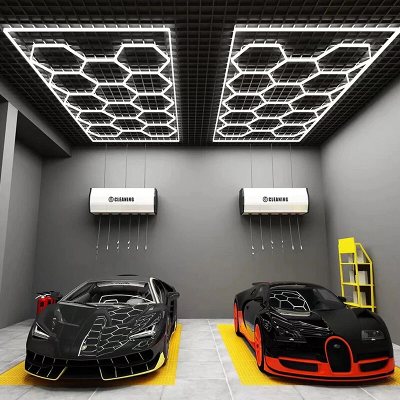 Car Detailing Led Garage Light , 14 Hexagonal Grid Systems Led