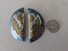 Large Abstract Earrings Statement Bojo Semi-Circles