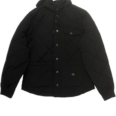 Harley Davidson Woven Quilted Streetwear Hooded Jacket Black Men Size Large New