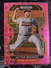 2022 Panini Prizm Draft Picks - Victor Mederos #PDP178 Neon Pink Velocity Prizm