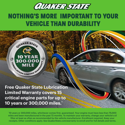 2 Pack Quaker State Full Synthetic High Mileage 5W-30 Motor Oil, 5 Quart - Picture 4 of 7