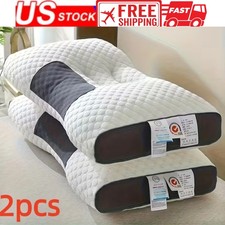 2 PCS ERGONOMIC NECK PILLOW HELP MASSAGE, SOFT, ADJUSTABLE SLEEPING 100 