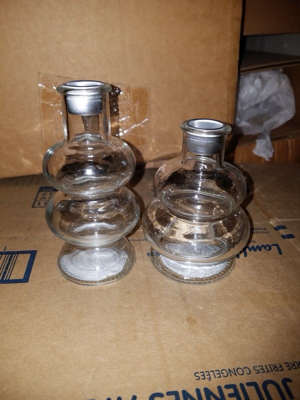 🆕 ( 2 ) Clear Glass Candlestick Holders Various Sizes Table Decor Dinner Party