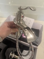 Brushed Nickel Waterfall Bathroom Faucet Single Handle