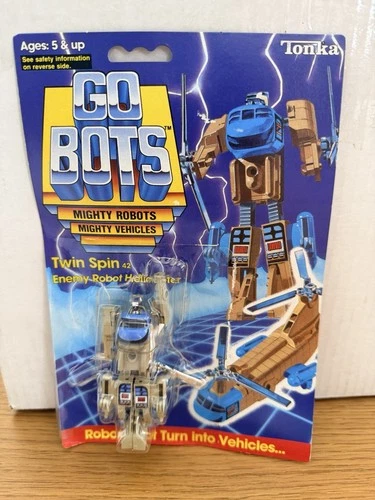 1984 Tonka Gobots Twin Spin 42 Enemy Robot Helicopter Figure Sealed On Card #2