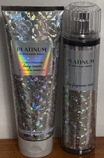 Platinum by Bath & Body Works Fragrance Body Mist Body Cream Lotion 2pc Set New
