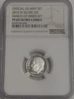 2015-W Silver March Of Dimes 10C PF69 Ultra Cameo Proof Roosevelt Official Mint