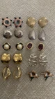 Vintage Costume Earring Jewelry Lot  10 pair from Estate Sale Metal Button