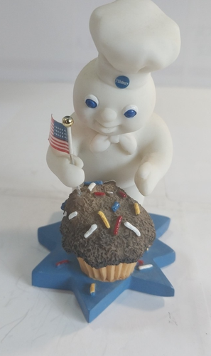 Vintage 1997 Danbury Mint Pillsbury Doughboy Juli Kalender Figur.
