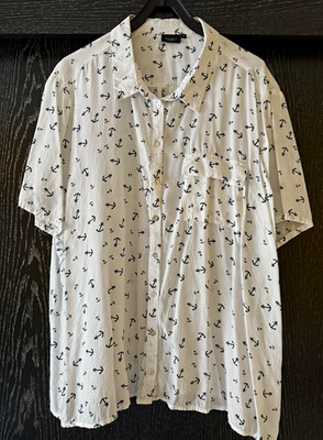 Bexleys Damen Kurzarm Bluse Anker Muster Weiß/Blau Gr. 50
