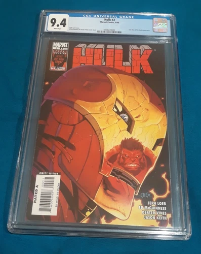 HULK #2 CGC 9.4 * 1st Printing Cover A * Red Hulk 4/08 * Jeph Loeb Ed McGuinness