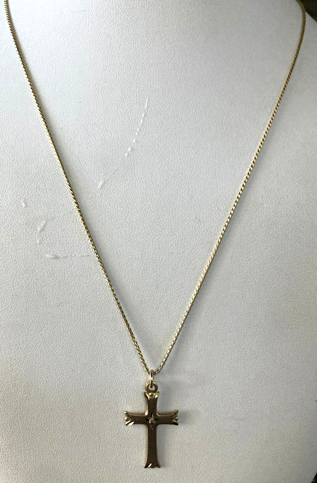 PPC 14k Gold Filled Cross Pendant with Diamond & 12k Gold Filled Chain ...