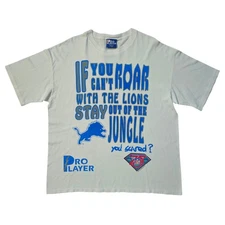 Vintage Detroit Lions Pro Player Big Print NFL 75th Anniversary T Shirt