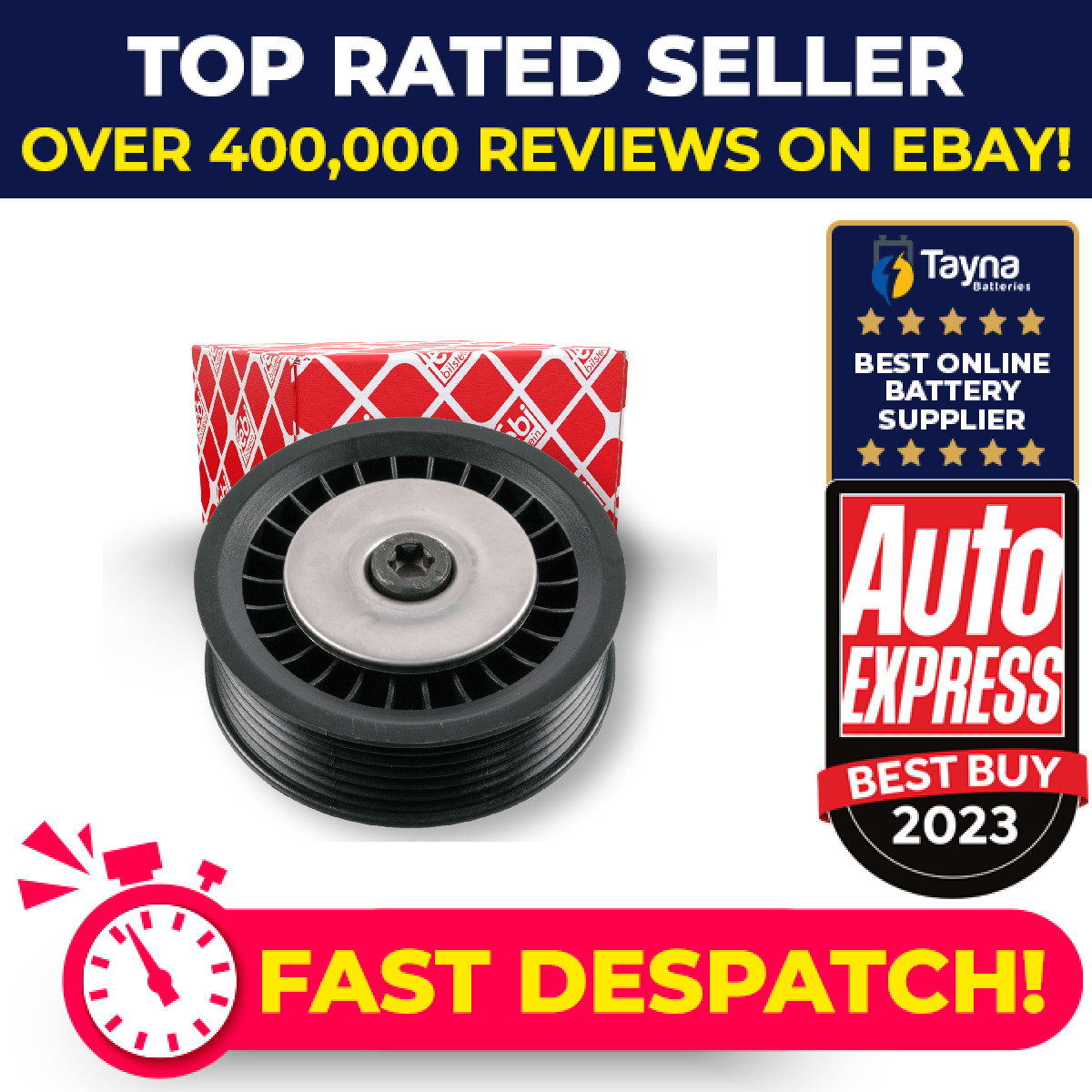 Aux Belt Idler Pulley fits MERCEDES CITAN W415, W420 1.5D 2012 on Guide Febi New