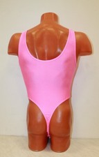 Men Thong Leotard 150-03 Pink Spandex Size L