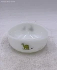 Vintage Anchor Hocking Fire King Milk Glass Cereal Bowl Dinosaur Design