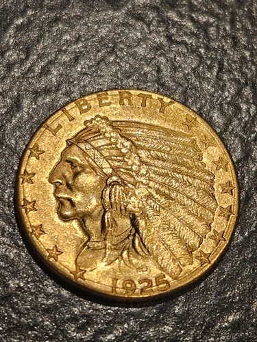 1925 D $2.5 Indian Head Quarter Eagle Gold Coin