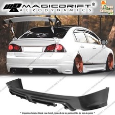 For 06-11 Honda Civic Mugen Rr Style Rear Bumper Diffuser W3rd Brake Light Pp