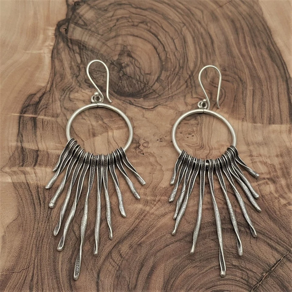 81stgeneration Orecchini Pendenti Argento Tribal Karen Hill Tribale Multi-Filo - Immagine 4 di 4