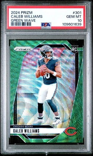 2024 PANINI PRIZM #301 CALEB WILLIAMS GREEN WAVE PSA 10