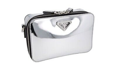 LUXURY PRADA BRIQUE CHROME SHOULDER BAG HANDBAG 2VH070 LUXURY PRADA BRIQUE CHROME SHOULDER BAG HANDBAG 2VH070