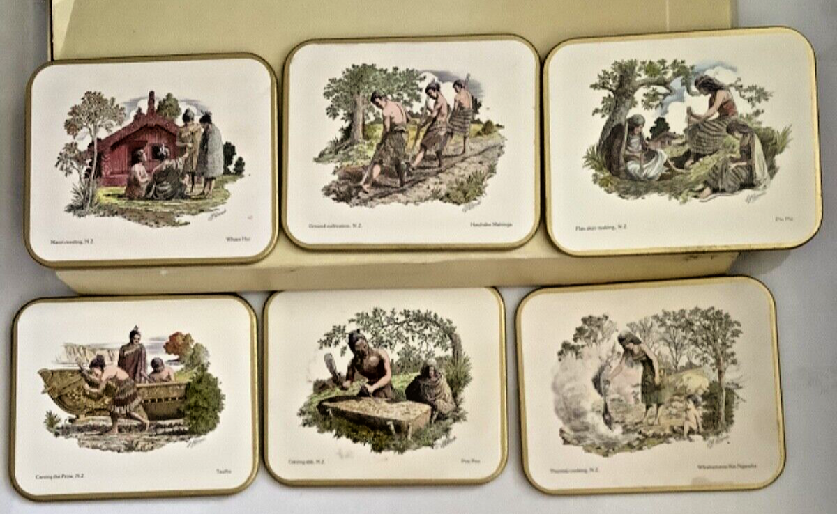 Vintage Jason Placemat & Coaster Sets MĀORI HERITAGE Kiwi New Zealand