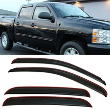IN-CHANNEL Window Visors Sun Rain Guard Fit Chevy Silverado Crew Cab 2007-2013