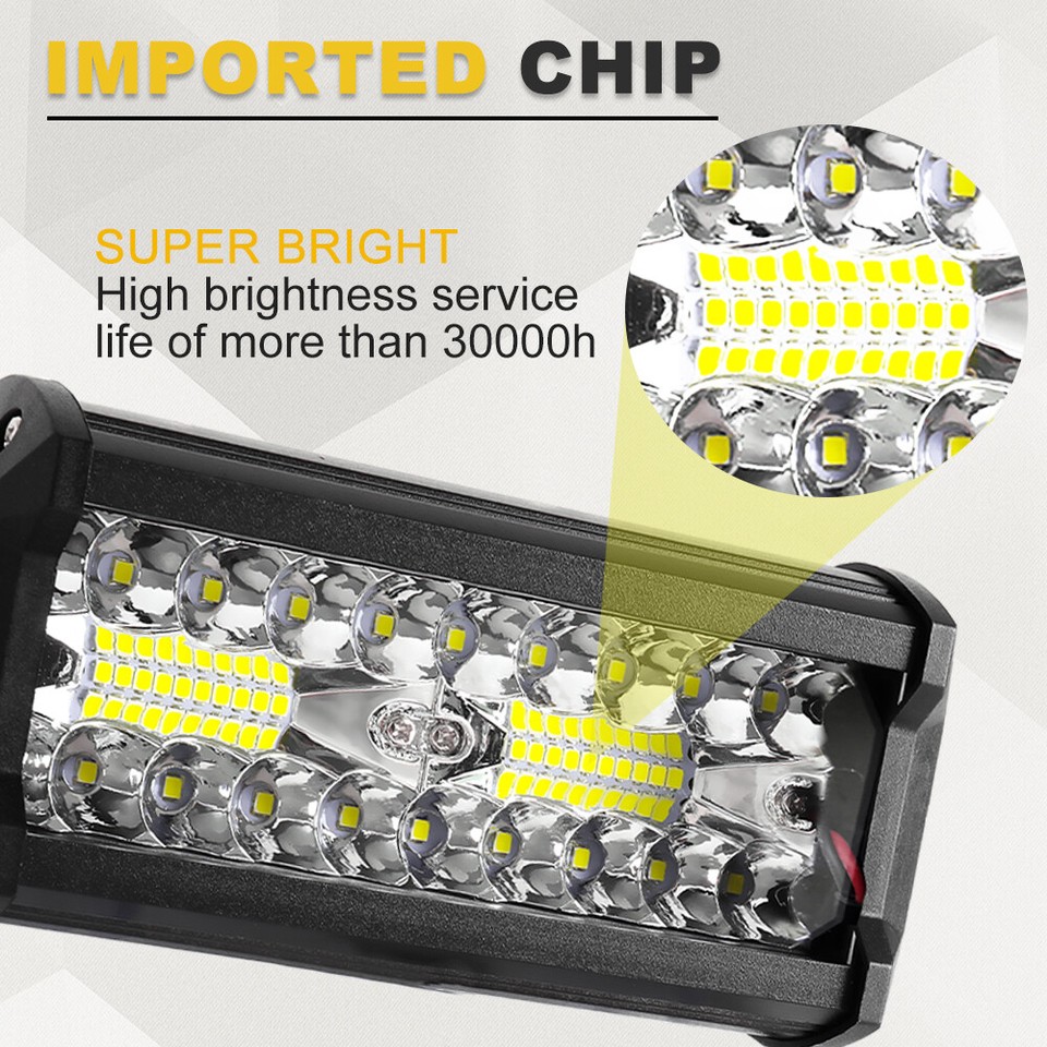 7 In Fog Lights 2x 7nch 30000LM LED Work Lght Bar Flood Spot Pod - Foto 8