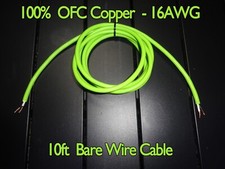 10FT - Lime Green - 16G OFC 16 Gauge - 100 Copper Speaker Wire Car Audio Sub