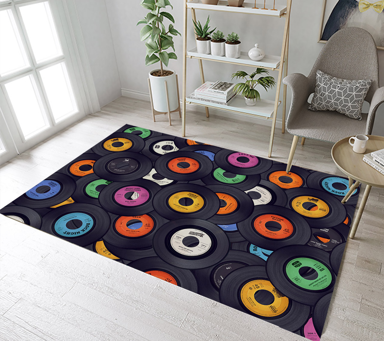 Omtrek Lam Zakje Retro Vinyl Record Living Room Floor Mat Yoga Soft Carpet Home Decor Area  Rugs | eBay