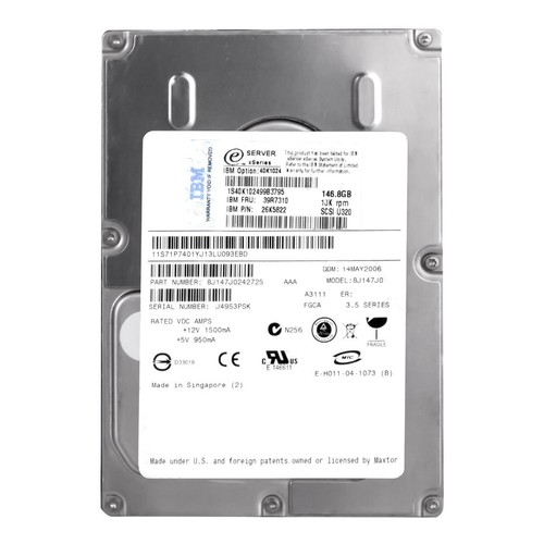 Disque IBM 39R7310 26K5822 8J147J0 147GB 10000U/Min 8MB SCSI U320 3.5'' Pouces - Photo 3/3