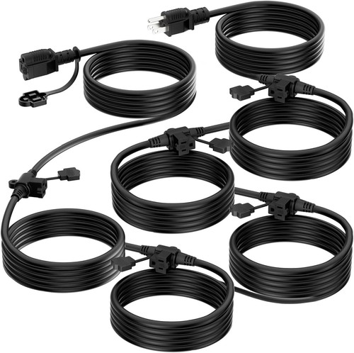 50ft Extension Cord 6 Outlet Splitter for Christmas Holiday Lighting Yard Decor - Picture 2 of 10