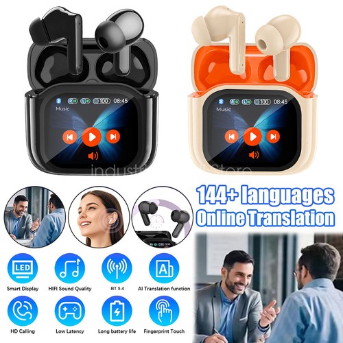 Słuchawki Bluetooth Ekran dotykowy AI Tłumaczenie w czasie rzeczywistym 144 języki Słuchawki douszne - Zdjęcie 5 z 26