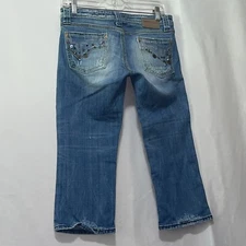 Vigoss jean capris beaded womens size 5/6 euc e110