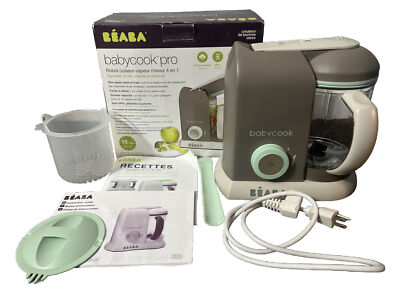 BEABA Babycook Pro | Cloud | 4-in-1 baby food maker | Steam Cooker & Blender