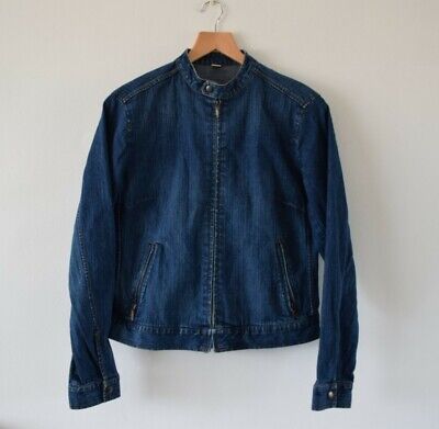  Uniqlo  Denim Biker Jacket UK Size  12  eBay