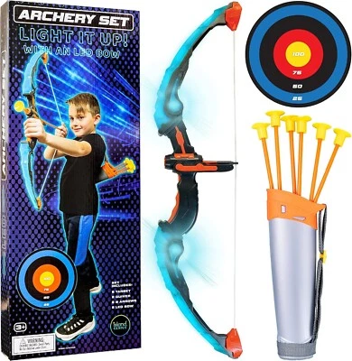 Island Genius LED Bow and Arrow Archery Set Indoor Outdoor Games Toys
