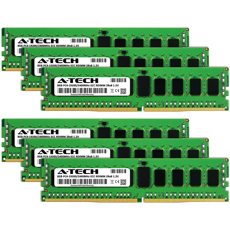 48GB 6x 8GB PC4-2400 RDIMM ASUS RS700-E8-RS8 V2 RS700-E8-RS8/V2 Memory RAM - Image 2 of 4