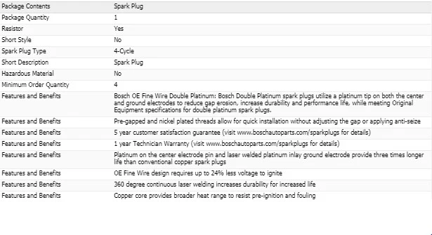 4 bujías dobles platino para Chevrolet Aveo5 L4-1,6 L 2006-2008 Foto 4 de 4