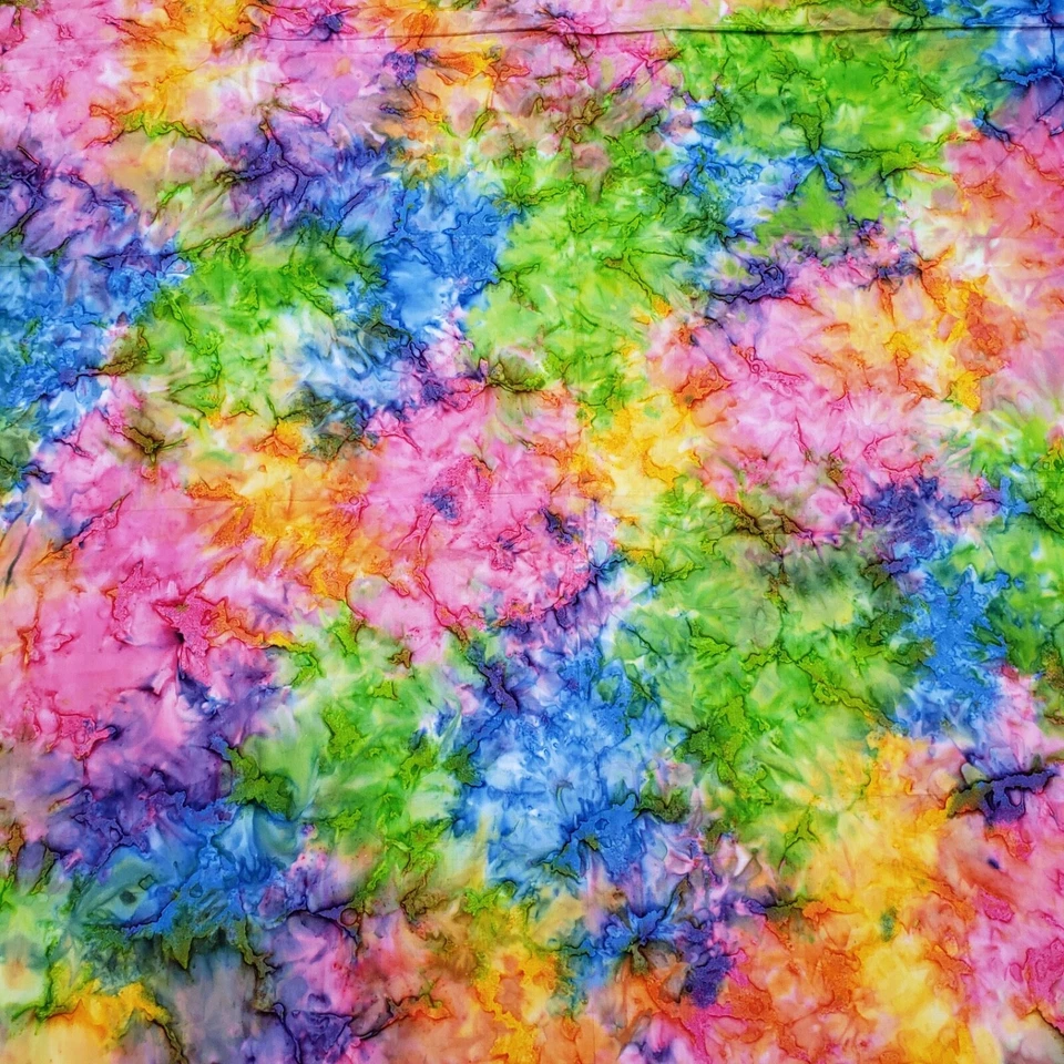 Vintage Rainbow Colors Tie Dye Lightweight Cotton Fabric 2y X 44" Gorgeous - Image 4 of 4