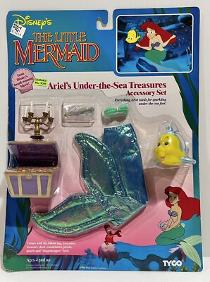 VTG Disney Little Mermaid ARIEL S UNDER THE SEA TREASURES Accessory Set Tyco NOS