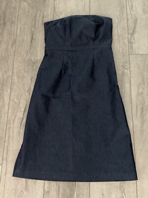 MERONA Blue (Faux Jean) Strapless Dress. Lined. Size 2. NEW.