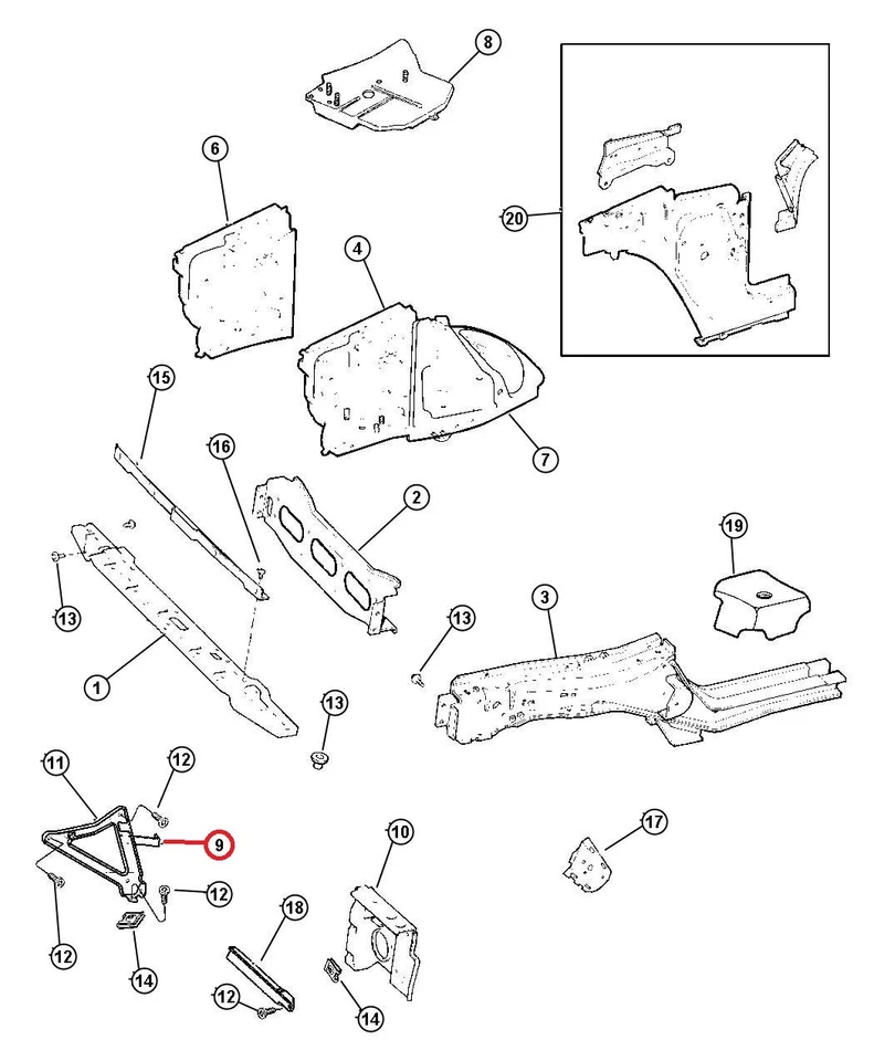 55019221 Soporte Guardabarros Soporte Jeep CHEROKEE XJ COMMANCHE MJ NUEVO OEM Foto 3 de 4