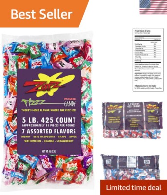 Nostalgic Fizz Power Candy - Gluten-Free Hard Candy with Diverse Fruit Flavors