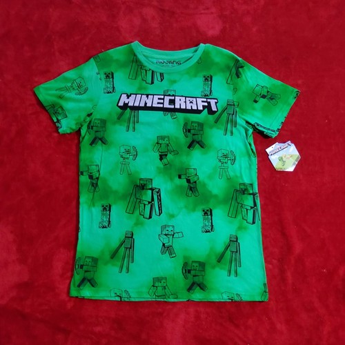 New NWT Minecraft MOJANG Green Short Sleeve Graphic T-Shirt Boys XXL