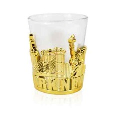 Metallic Skyline "NEW YORK" 3D NYC Souvenir Shot Glass collectible/souvenir gold